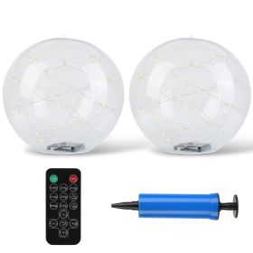 2Pcs Floating Pool Lights 14in Solar Powered Pool Balls IP68 Waterproof Inflatable Pool Decoration Lights With Remote Control 3 Light Modes Timer Adju