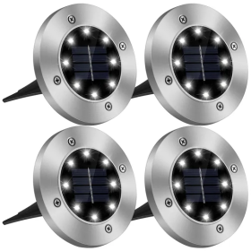 4Pcs Solar Powered Ground Light Outdoor IP65 Waterproof Buried
