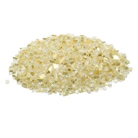 10 LBS Fire Glass 1/2-Inch Fireplace Glass Rocks for Fire Pit Table Gold