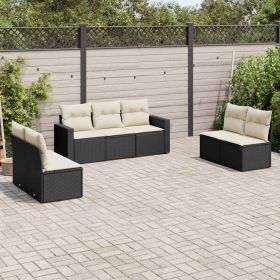 Garden Sofa Set Black PE Rattan Modular Outdoor Sectional Sofa