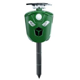 1Pc Electric Solar Powered Ultrasonic Animal Repeller 360 Degree Ultrasonic Animal Driver With Motion Sensor LED Flashing Lights Waterproof Outdoor An